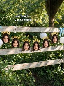 6/12 Sets Customized Photo Face Banner Party Decoration, Personalized Funny Hanging Flag, Suitable For Birthday Celebration And Home Party Atmosphere, Customized Photo Flag Display, Customizable Atmosphere Banner Gift, Party Decoration And Photo Props - Multicolor - View 4