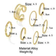 22pcs/Set Hollow Heart, Butterfly, Braided Design Rings - Black - View 8