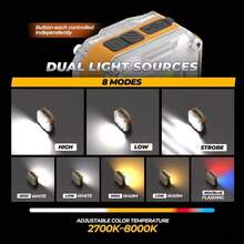 Rechargeable Work Light , Magnetic Foldable LED Work Light ,Super Bright Double-Sided Portable Work Lights With 8 Modes, Magnetic Inspection Light With 1/4" Tripod Mount, 360° Rotatable Keychain Flashlight For Car Repair, Garage, Emergency - 1 個裝 - 查看 3