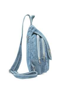 Fashionable Multifunctional Women's Crossbody Bag, Soft Chest Bag, Small Backpack, Summer 2026 - Baby Blue - View 4