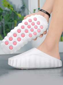 Women's EVA Slippers, Summer Sandals, Massage Shoes, Thick Sole Shoes, Height-Increasing Shoes, Breathable Shoes, Couple Shoes, Home Shoes, Bathroom Shoes, Beach Shoes, Water Shoes, Student Shoes, Work Shoes, Outdoor Shoes, Casual Shoes, Men's Slippers, White Shoes - White - View 4