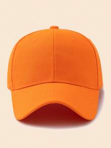 1 pieza Gorra de béisbol casual de unicolor con tamaño ajustable - Naranja - Ver 2