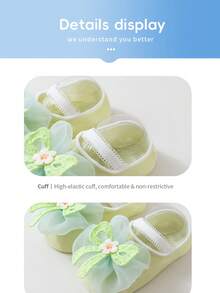 6 Pairs 0-1 Year Old Newborn Baby Socks, Summer Breathable Thin High Elastic Non-Binding Girls Home Pre-Walking Socks - Multicolor - View 7
