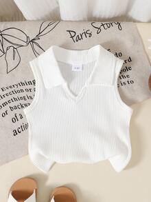2pcs/Set Young Girls Casual Fashion Elegant Cute, Soft Comfortable, Minimalist Solid Color V-Neck Knit Vest And Butterfly Print Denim Sports Shorts, Girls Clothing Set, Children Girls Clothing, Girls Clothing, Girls Clothing, Suitable For Daily Wear, Home, Vacation, Party, Outdoor Activities - Multicolor - View 7
