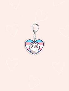 1/7pcs Original 2D Acrylic Keychain Heart Rainbow Cute Cat Cartoon Character Theme Pendant, Colorful Hand-Drawn Style Girls Acrylic Keychain & Bag Charm, Return World Tour Concert Merchandise, Fan Merchandise Casual Party Acrylic Keychain Phone School Souvenir Gift Bag Charm All Seasons Company Event Commemorative Gift For Girlfriend - Multicolor - View 5