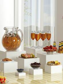 1/3/6/8 Stücke Acryl Selbstbedienungs-Buffet Präsentationsständer, Lebensmittel Präsentationsregal, geeignet für Buffet Tisch, Cut Out Boden Dessert Würfel Box, kann horizontal gelagert werden, anwendbar für Feiertage Wohnzimmer, auch geeignet für Party, Hochzeit und andere Feiertags Dessert und Kuchen Präsentation - Weiss - Übersicht 11
