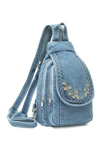 Fashionable Multifunctional Women's Crossbody Bag, Soft Chest Bag, Small Backpack, Summer 2026 - Baby Blue - View 5