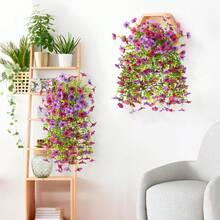 4 Stücke künstliche hängende Blumen für den Außenbereich, UV-beständige künstliche Pflanzen für Frühling und Sommer Dekoration, sehen echt aus, künstliche lila und rote Blumen für Außenpflanzgefäße, Veranda, Terrasse Dekoration, ideal für Raumdekoration, Hochzeitszubehör, Feiertagsparty, Garten, Heimdekoration - Verschiedenfarbig - Übersicht 4