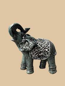 Vintage Gold Elephant Statue, Home Decor Ornament, Suitable For Living Room, Office, Bookshelf, Desktop, Feng Shui Decor, Bohemian Style Decoration, Luxury Interior Decor - A - View 11