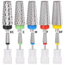 1/2/4/5PCS Professional Cross-Tooth Flat Head Nail Drill Bit Nail Polish Remover Cuticle Manicure For Taking Off Artificial Nails A Replacement Head For Electric Nail Files And A Tool For Hand And Foo - Silver - View 1
