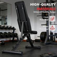 Adjustable Foldable Weight Bench For Home Gym, Flat/Incline/Decline Workout Bench Press, 440 LBS Multi-Functional Strength Training Bench For Weightlifting, Full Body Exercise - Black - View 3