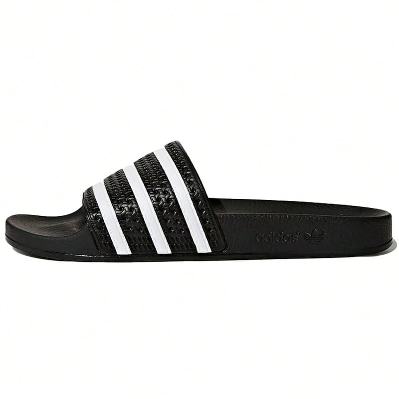 Adidas 中性經典夏季拖鞋 - 黑色/亮白 - 查看 1