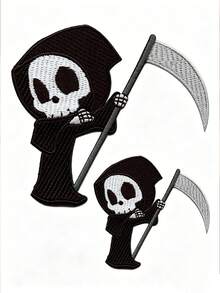 1件/2件/3件/4件萬聖節死神 Dab 動作刺繡燙貼補丁 - 彩色 - 查看 17