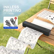 ORICO A4 Portable Inkless Printer, Inkless Printer, New Generation Smart Printer, Connect To Phone To Print, Supports (210-216mm) Thermal Paper Printing, Built-In Battery, Lightweight And Portable, Quick Printing, Suitable For Office, Business, Home, Outdoor Use - Multicolor - View 9