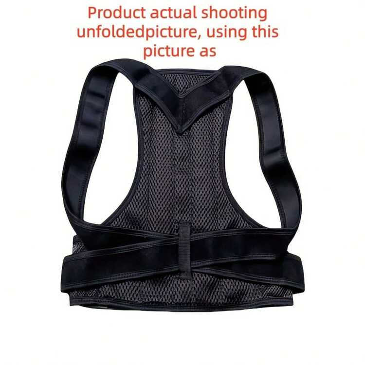 1pc Latest Unisex Posture Corrector – Adjustable, Breathable Orthopedic Support – Seamless Design, Supports Upper Back, Spine, Neck And Shoulders – Suitable For Daily Wear, Stabilizes Collarbone – Helps Maintain Healthy Posture, Prevents Hunchback - Black - View 11