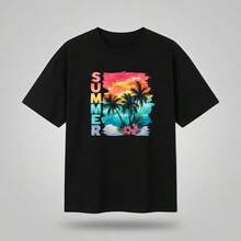 Female Black Two Piece Outfit Short Sleeve Shorts Daily Street Style Outdoor Workout Leisure Basic Matching Suit - T恤 - 查看 15