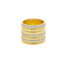 VKHK 1pc Luxurious 14K Gold Plated Shiny Zirconia Decorated Multi-Layer Thick Ring Suitable For Women's Daily And Party Wear Gift - Multicolor - View 18