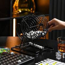 GOTHINK 成人賓果遊戲套裝-包含 8 英吋金屬籠、75 顆球、主盤、18 張賓果卡和 150 個彩色籌碼,適合家庭遊戲之夜、大型團體和派對 - 黑色 - 查看 2