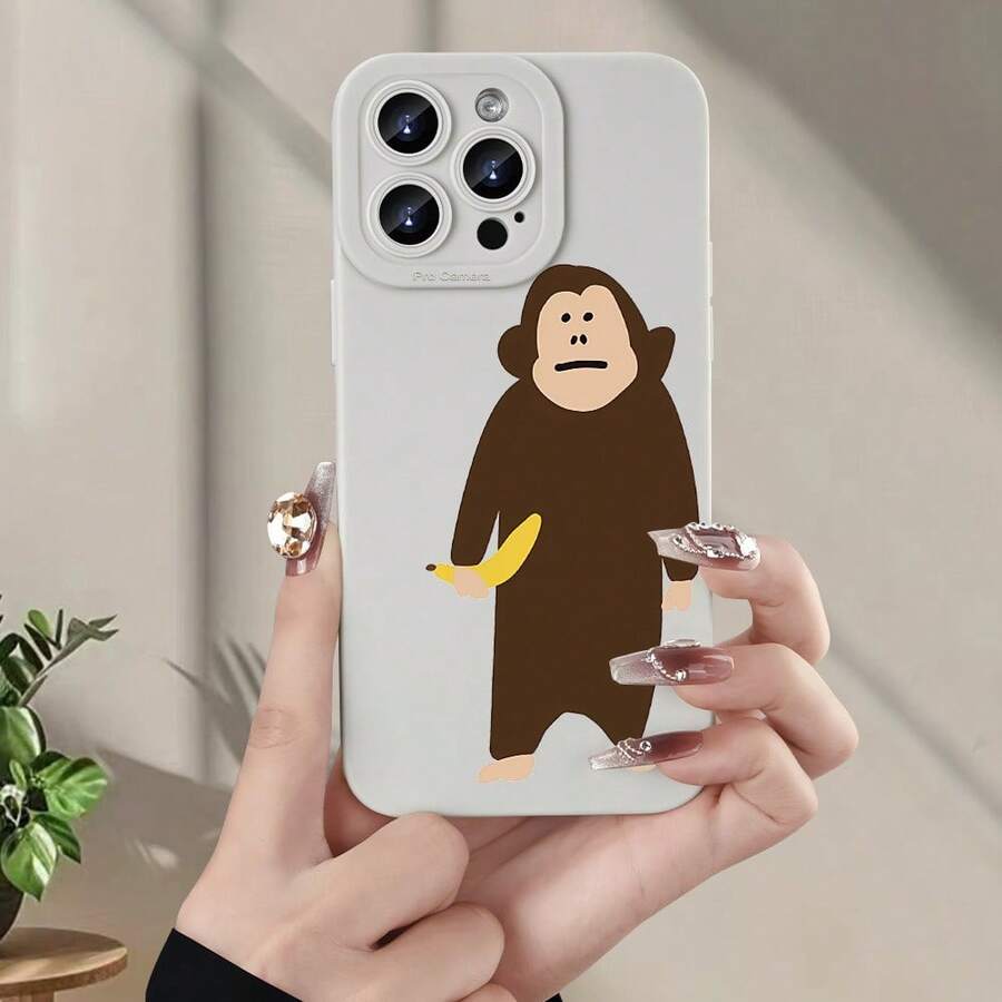 Funda para teléfono con diseño creativo de mono y plátano, la más vendida, adecuada para iPhone 161514131211XSXRX78 PlusProMaxMini - Diseño creativo unisex, ideal como regalo para amigos, familiares o novios. - (Un color) 1 unidad por paquete - Ver 1