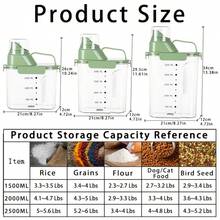 1pc 2000ml/2500ml/3000ml Multi-Function Pet Food Storage Container - Dry & Wet Pet Food Airtight Moisture-Proof Canister With Visible Scale Markings And Built-In Ruler For Precise Portioning, Durable Structure For Long-Term Use, Ideal For Home Storage - Multicolor - View 11