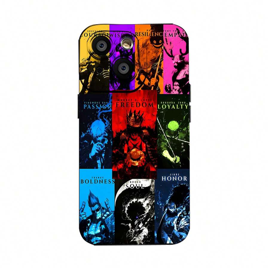 One Piece Design Phone Case, Compatible With Samsung, Apple, , , Transsion, And Honor. Made Of TPU, It Offers Protection Against Bumps And Drops. A Perfect Gift For Anime Fans And Friends. - Hitam - View 1