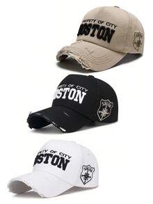 1pc Unisex Baseball Cap, Distressed Vintage Numeric Embroidery, Streetwear Design, Sun Protection, Suitable For Spring/Summer Outdoor Activities - Wash With Water - View 24