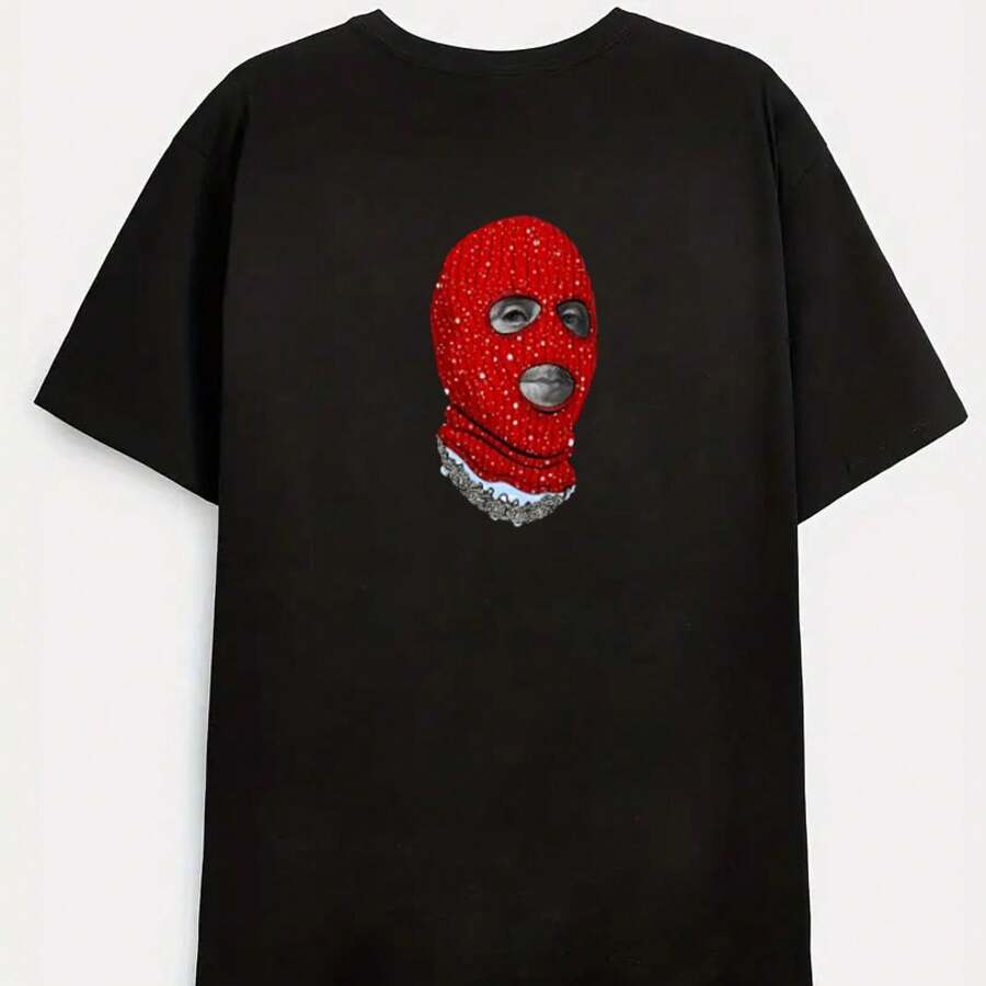 Vinilo Termotransferible con Estampado de Hombre Enmascarado para Sublimación en Camisetas, Ropa, Máscaras, Jeans, Mochilas, Gorras, Almohadas. Adhesivo de Diseño Termotransferible Lavable, - Negro - Ver 1