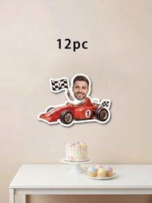6/12/18pcs Custom Race Car Driver Photo Banner,Personalized Racing Photo Garland, Race Car Driver Banner For Backyard Race Parties - Multicolor - View 21