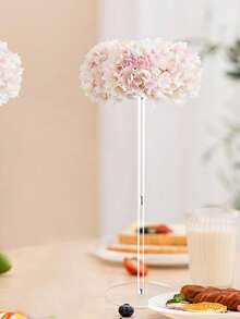 1pc Transparent Crystal Flower Stand: Clear Texture, Floor-Standing, Suitable For Various Flowers And Greenery, Also Can Be Used As An Artistic Flower Stand. Suitable For Wedding And Event Center Decor; Modern Metal Cylindrical Vase, Flower Pot Display Stand, Suitable For Reception And Ceremony, Outdoor Garden Statue Display, Flower And Plant Stand, Indoor Plant Stand, Birthday Balloon Decoration Table, Christmas Ornament Decoration Table - Transparent - View 3