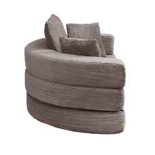 Flieks Multifunctional Freestanding Folding Sofa Bed (Boneless Couch) – Oval Bed With Cushions, Modular Sofa, Corduroy Fabric Cover (173 X 176 Cm), Suitable For Apartments, Living Rooms, Bedrooms - 灰色 - 查看 9
