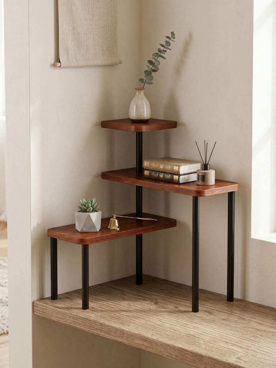 1 kệ lưu trữ mở rộng không gian đa tầng điều chỉnh được, lưu trữ phân tầng, phù hợp cho mỹ phẩm hằng ngày tại nhà, nước hoa, cốc và đồ dùng linh tinh cho nhà bếp & phòng ăn, bộ trang trí và tiện dụng tất cả trong một