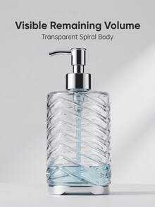 Dispenser Sabun Mandi Hotel 500ML, Botol Kosong Isi Ulang untuk Sabun Mandi & Sampo, Dispenser Sabun Kamar Mandi - Pola spiral transparan - View 7