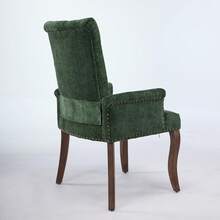 69 Cm Dining Chairs In Chenille For Kitchen And Dining Room - 橄欖綠 - 查看 6