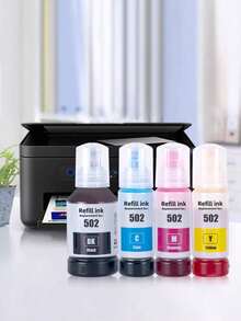 Compatible 502 Ink Refill Bottles ( Not Sublimation Ink ) Use For ET-2850 ET-3830 ET-3850 ET-2700 ET-3800 ET-3850 ET-2760 ET-15000 ET-2750 Printers - View 1