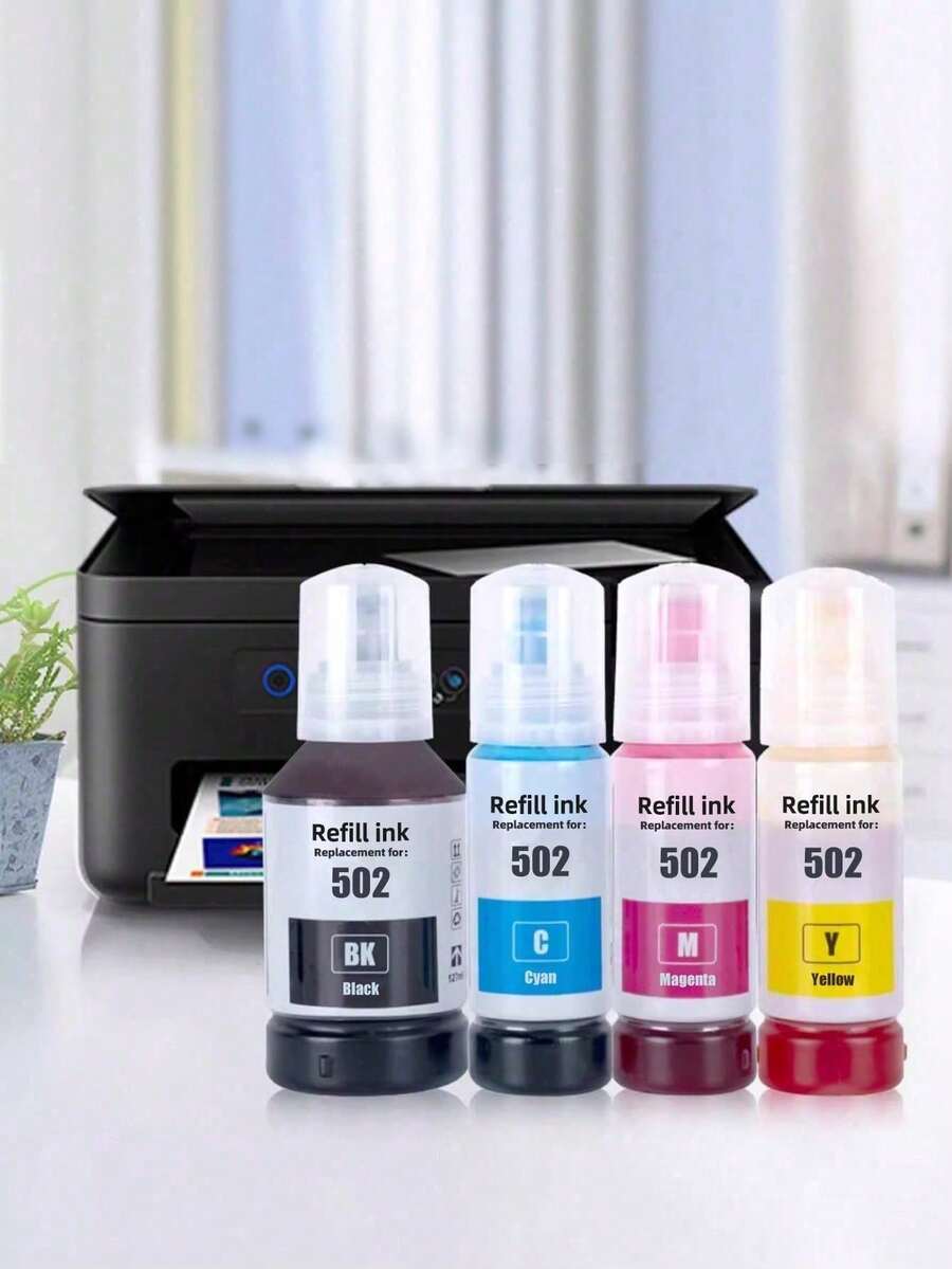 Compatible 502 Ink Refill Bottles ( Not Sublimation Ink ) Use For ET-2850 ET-3830 ET-3850 ET-2700 ET-3800 ET-3850 ET-2760 ET-15000 ET-2750 Printers - View 1