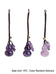 1pc Natural Stone Gourd Charm Keychain Crystal Tiger Eye Pendant DIY Braided Cord Car Hanging Bag Decoration Calabash Ornament H903 - Pendant - View 18