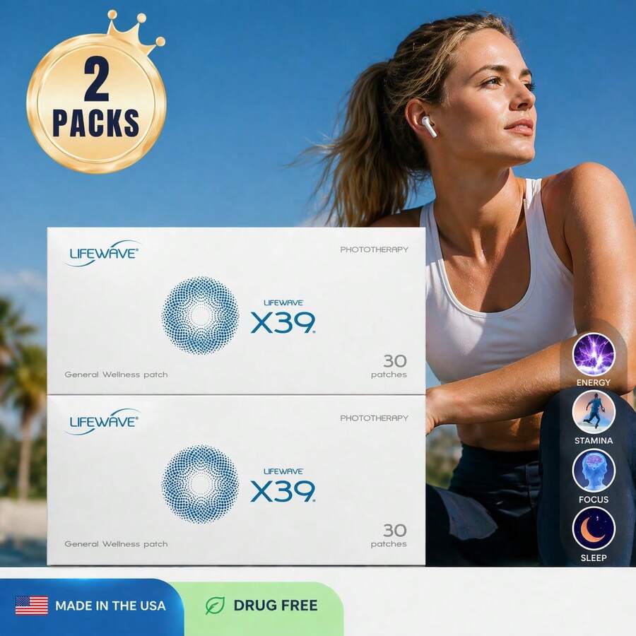 2-Pack-LifeWave X39 Patches - Supports Improvements Of Strength And Stamina - Supports Improved Exercise Performance - No  Or Stimulants - Innovative Patch Technology For Enhanced Wellness - 30 Patches - 1 - View 1