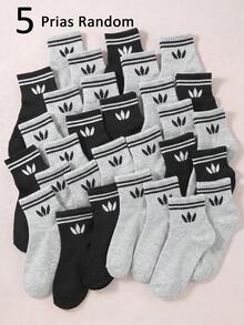 20 Pairs Unisex Kids Athletic Ankle Socks, Striped Pattern Minimalist Casual Style For Boys & Girls, Ideal For Daily School & Everyday Wear - Multicolor - View 13