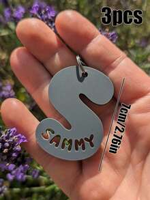 1pc Customized Acrylic Letter Name Keychain, Bag Pendant, Bright Macaron Color Acrylic Personalized Charm, Bag Keychain Accessory, Birthday Gift, Dopamine Decor - Name Hollow Fish Mouth Buckle - View 7