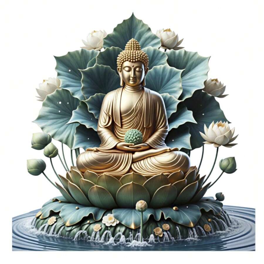 1/2/3pcs Lotus Buddha Heat Transfer Sticker | Zen Blessing DIY Heat Transfer Decal, Suitable For T-Shirts, Sweatshirts, Buddhist Apparel, Canvas Bags And Other Fabric Decorations, Delicate Colors, Durable And Long-Lasting - Multicolor - View 1