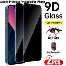 Yezodawee 2片裝強化玻璃防窺螢幕保護貼，相容 iPhone 17 Pro Max/17 Pro/17/Air/16 Pro Max/16/16 Pro/16 Plus/14 Pro Max，9H+ 耐刮損、觸控靈敏，可搭配手機殼使用，附清潔套組，頂級 9H+ - 2個 - 查看 45