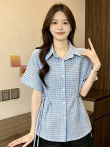 Women Blouses & Shirts - Baby Blue - View 1