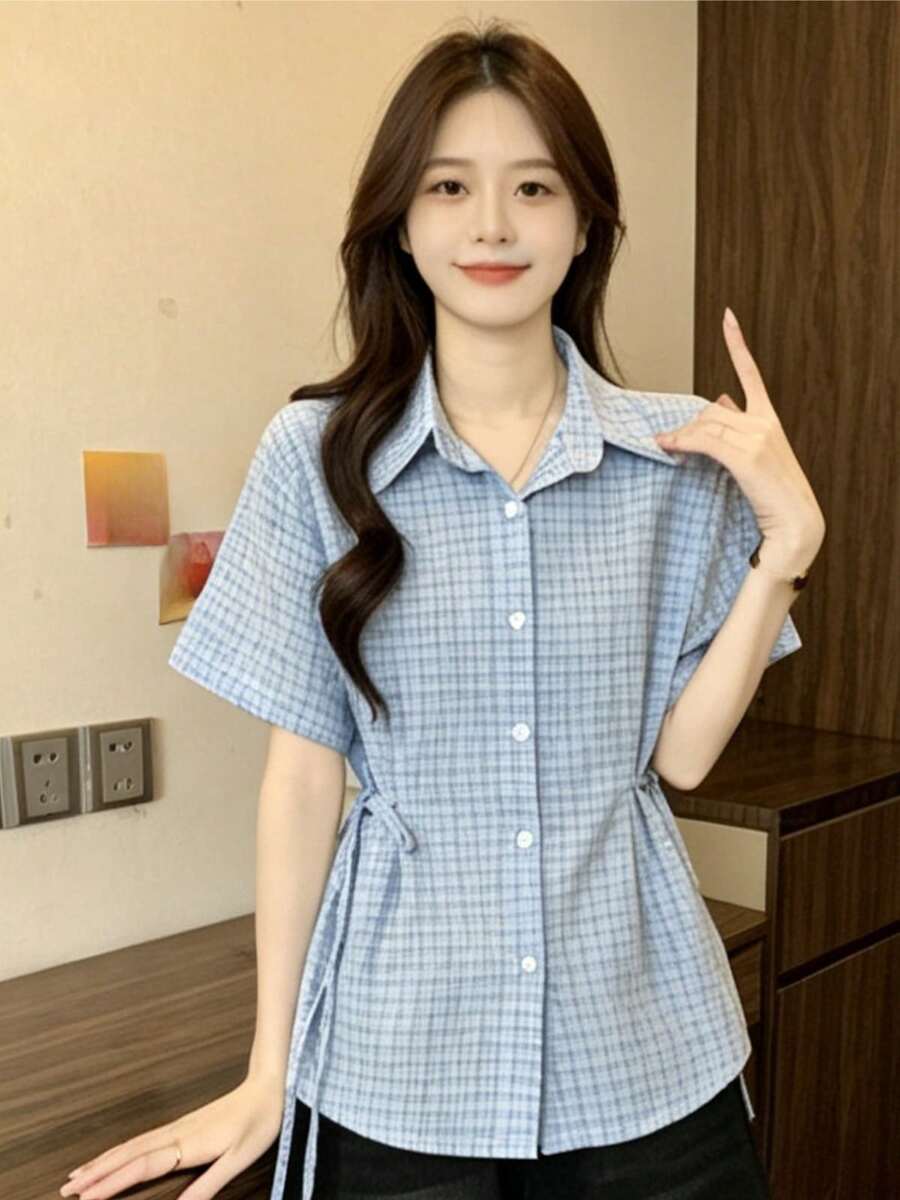 Women Blouses & Shirts - Baby Blue - View 1