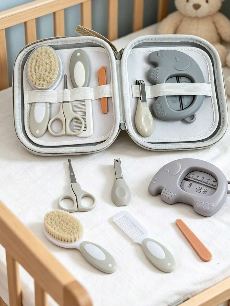 Baby Nail Clipper Nail Scissors Comb Brush Set Children Comb Brush Set Baby Water Thermometer Care Kit - Multicolor - View 1