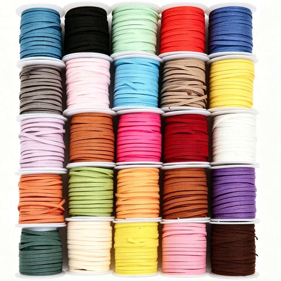 1 Roll 196.85 Inches Colorful Faux Suede Braided Cord, For DIY Bohemian Bracelet Jewelry Making String - 1 Roll - View 1