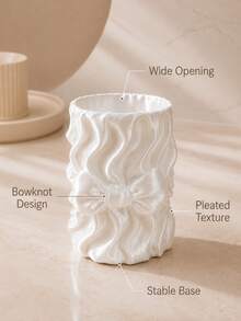 1pc Elegant Pearl White Bow Kitchen Utensil Storage Rack, Pleated Countertop Storage Cup, Suitable For Spoons, Forks, Chopsticks, Coffee Stirrers And Small Kitchen Tools, Modern Kitchen Decor Storage Can, Kitchen Decoration, Kitchen Utensil Storage Rack - Multicolor - View 6