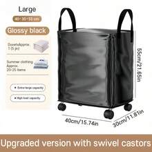 1pc Rolling Laundry Basket, Minimalist PE Material, Large Capacity Storage Bin, Outdoor Travel Basket, Shopping Basket, Wear-Resistant Scratch-Resistant Storage Basket, Moving Packing Organizer Basket, Suitable For Shopping, Suitable For Dirty Clothes Storage, Suitable For Home Clothes And Pants Storage - Multicolor - View 6