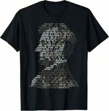 Camiseta con Retrato de Abraham Lincoln y Discurso de Gettysburg - Negro - Ver 1