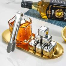 8/6/4/2pcs Stainless Steel Ice Cube Set, Reusable Ice Stones, Quick Cooling, Suitable For Back To School - View 7