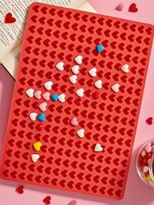255-Cavity Small Heart Mold Set, Red Mini Heart-Shaped Mold, Multi-Cavity Candy Mold, Multi-Functional Silicone, Non-Stick Easy Release, Heat-Resistant, Reusable, Soft Silicone Baking Tray DIY Baking Tool, Suitable For Chocolate Making, Soft Candy, Jelly, Wax Sheets, Aromatherapy, Handmade Soap, Valentine's Day DIY, Home Baking, Market Candy - Multicolor - View 2